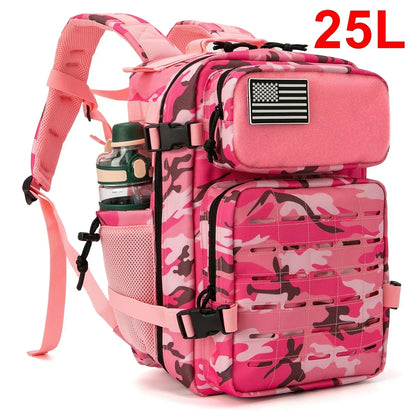 25L or 45L Tactical Hiking Backpack with Bottle Holder