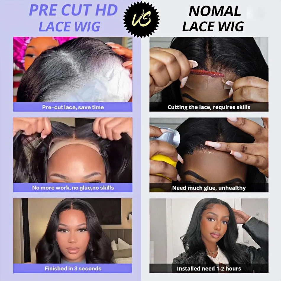 Women's Body Wave Glueless Brazilian Human Hair Closure Wig