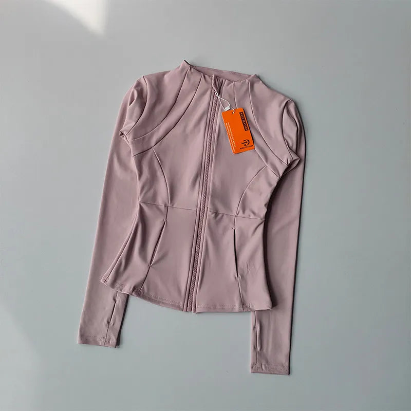 Women's Quick Dry Zip Long Sleeve Fitness Jacket