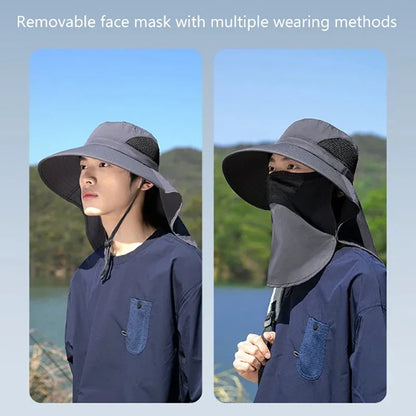 Unisex UV Protection Fishing Sun Hat with Neck Flap