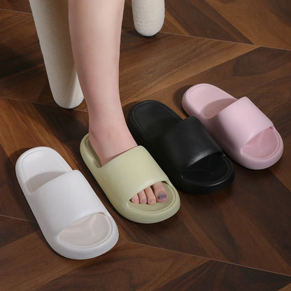 Unisex Cloud Cushion Bathroom Slides Thick Sole Non Slip Slippers