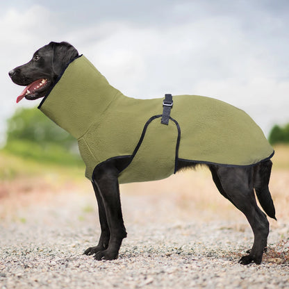 High Collar Warm Windproof Dog Coat with Adjustable Strap for Winter