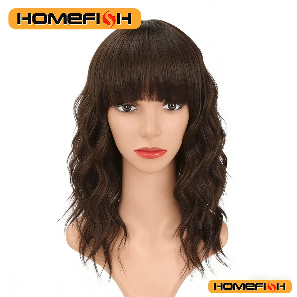 Women's Curly Synthetic Wig with Bangs