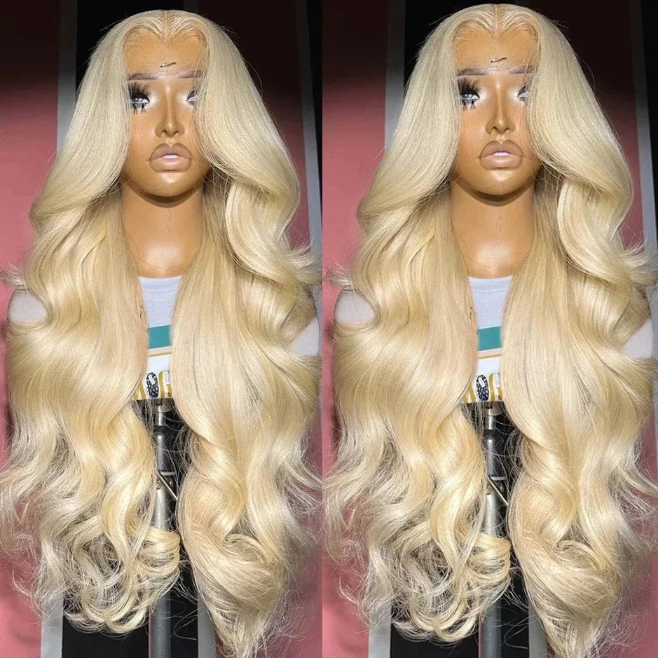 Women's 38 Inch 613 Blonde Body Wave HD Lace Front Human Hair Wig
