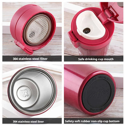 380ml or 510ml Stainless Steel Insulated Coffee Tumbler