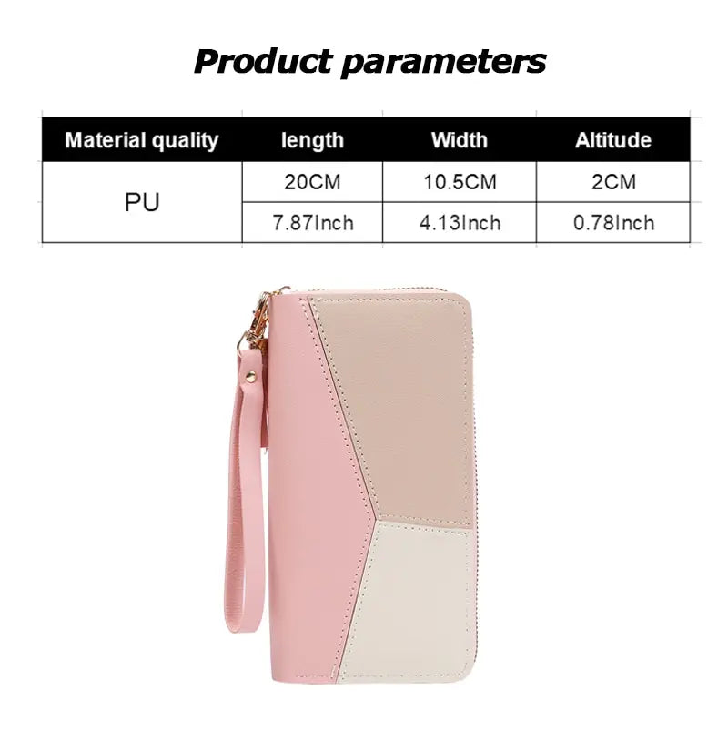 Women's Long PU Leather Zipper Wallet