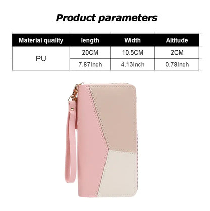Women's Long PU Leather Zipper Wallet