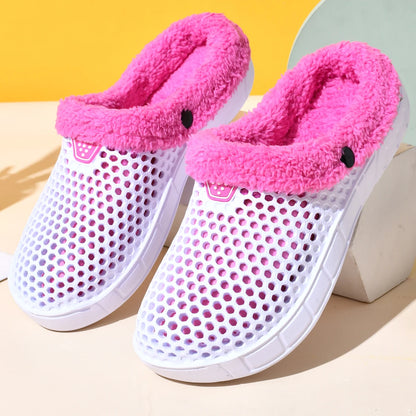 Unisex Warm Velvet Lined Winter Clog Slippers