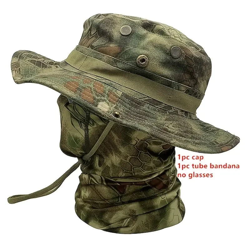 Camouflage Boonie Hat and Balaclava Outdoor Set