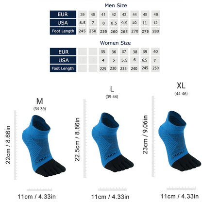 1 Pair Breathable Quick Dry Five Toe Running Socks