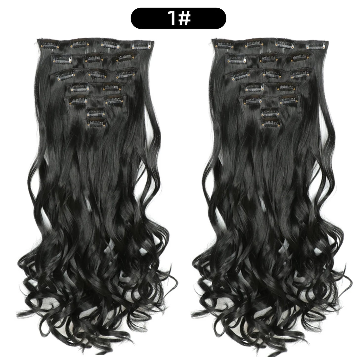 22 Inch Curly Wavy Clip In Hair Extensions 7PCS
