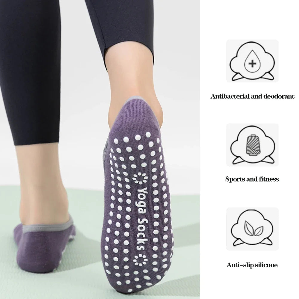 1 or 3 Pairs Women's Anti Slip Yoga Pilates Socks