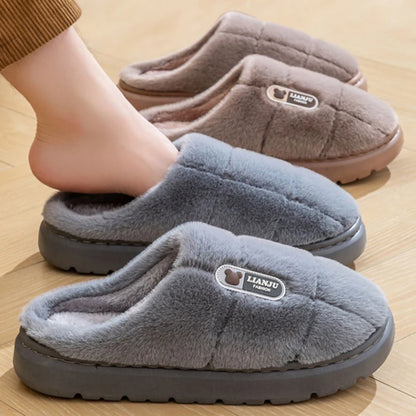 Big Size 50–51 Warm Winter Slippers for Men & Women Non Slip Home Shoes