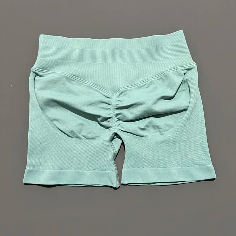Women Fitness Workout Shorts Yoga High Waist Lift Butt Fitness Shorts Gym Running Sportswear Women Push Up Gym Leggings