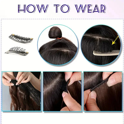 WIGSIN Women's 6 Piece Long Straight Clip In Hair Extensions