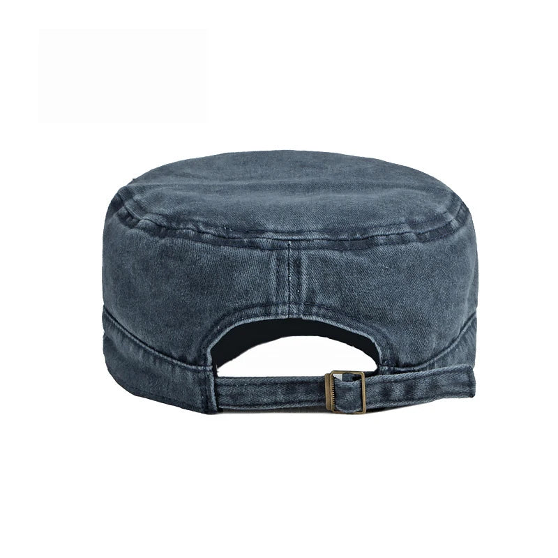 Unisex Washed Cotton Short Brim Military Cap