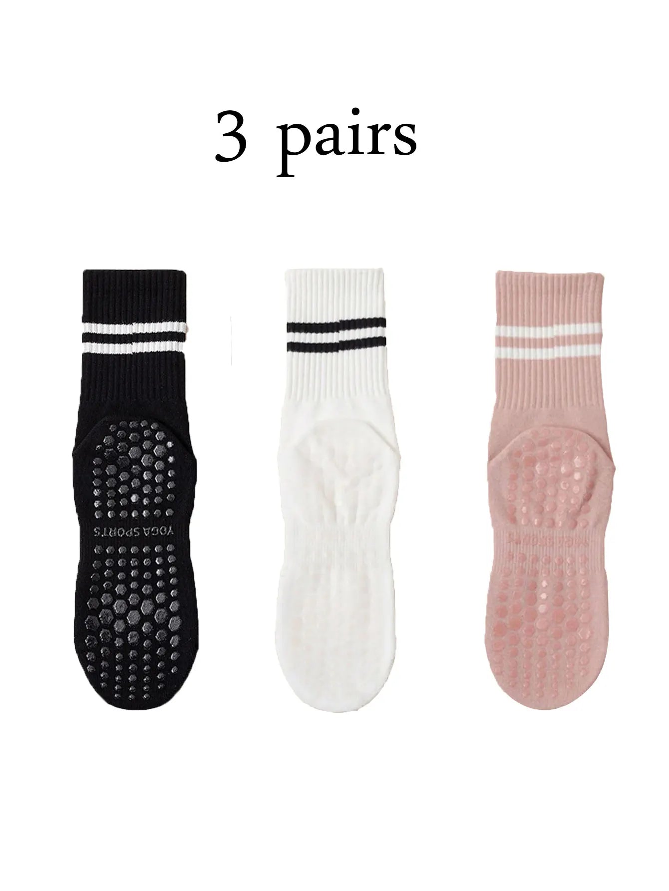 4 Pairs Women's Non Slip Yoga Pilates Socks