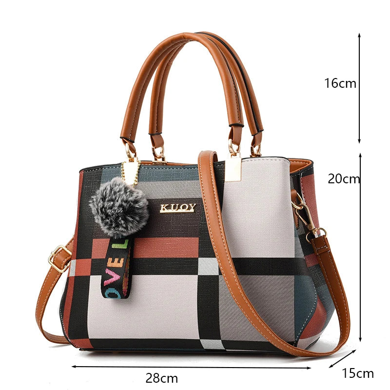 Women’s PU Leather Large Capacity Crossbody Tote Bag for Travel