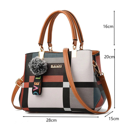 Women’s PU Leather Large Capacity Crossbody Tote Bag for Travel