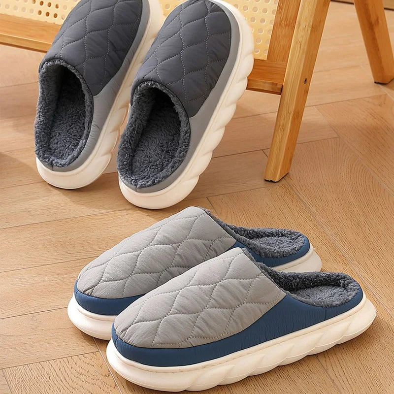 Men’s Waterproof Fur Lined Winter Slippers Size 48–49
