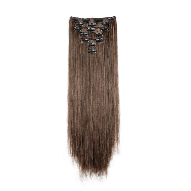WIGSIN 24 Inch 7 Piece Straight Clip In Hair Extensions