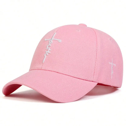 Unisex Faith Embroidered Cotton Snapback Baseball Cap