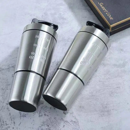 500ml or 750ml Stainless Steel Protein Shaker Bottle with Mixing Ball