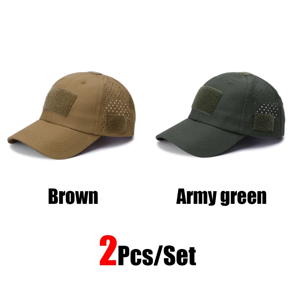 1 or 2 Pack Men's Camouflage Outdoor Baseball Caps