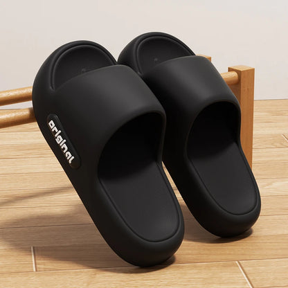 Women's Thick Sole Letter Print Cloud Slide Sandals