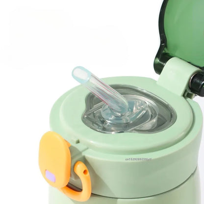 320ml or 460ml Kids Stainless Steel Thermos Bottle with Straw