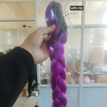 26 Inch Purple Braided Cosplay Wig