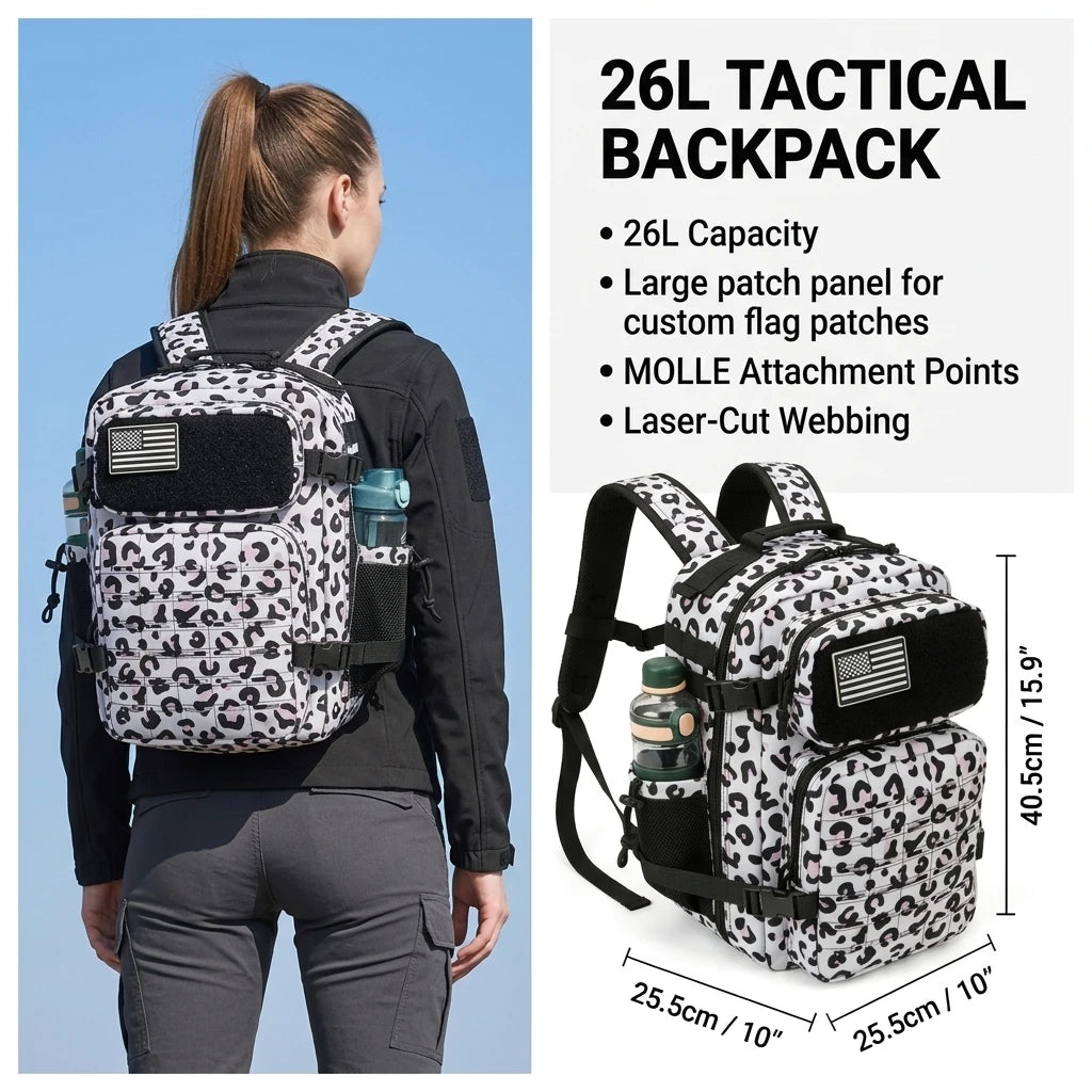 26L MOLLE Tactical Hiking Backpack with Dual Bottle Holders
