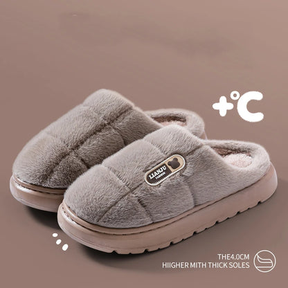 Big Size 50–51 Warm Winter Slippers for Men & Women Non Slip Home Shoes
