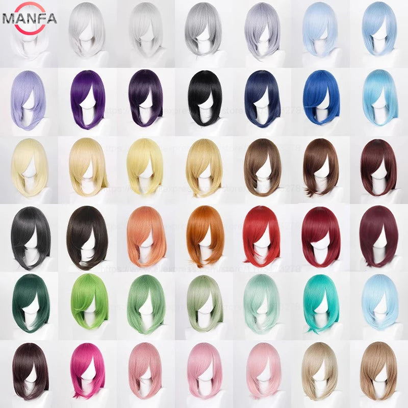 40cm Heat Resistant Anime Cosplay Wig with Bangs