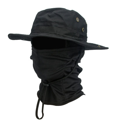 2 Piece Men's Wide Brim Boonie Hat and Balaclava Set