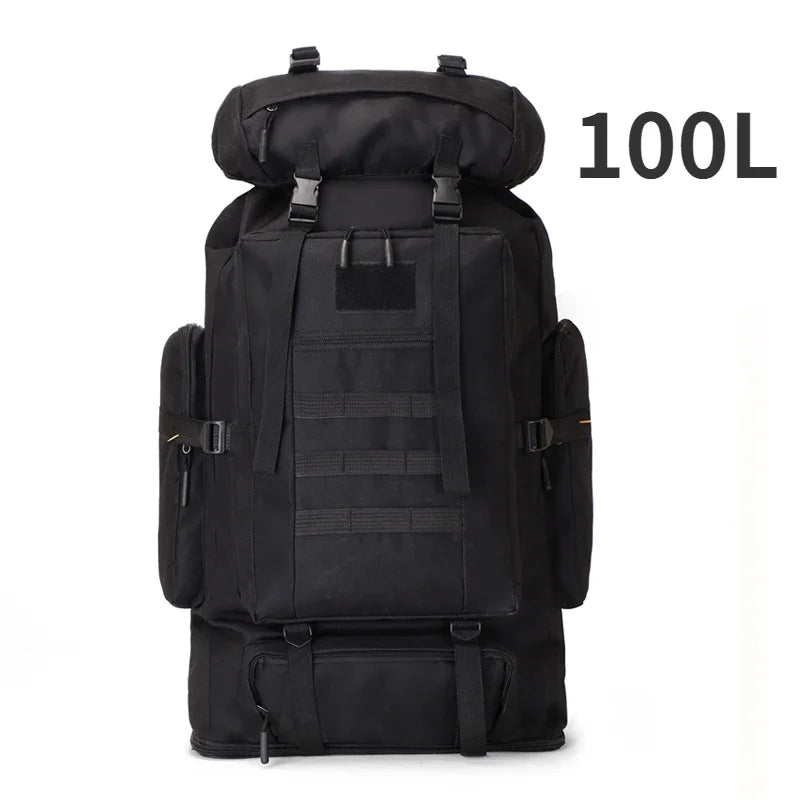 80L or 100L Large Capacity Tactical Hiking Backpack