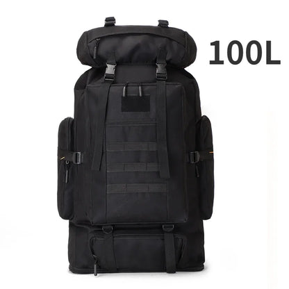 80L or 100L Large Capacity Tactical Hiking Backpack
