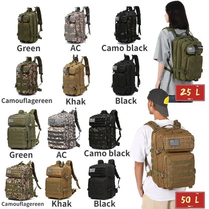 25L or 50L MOLLE Tactical Hiking Backpack