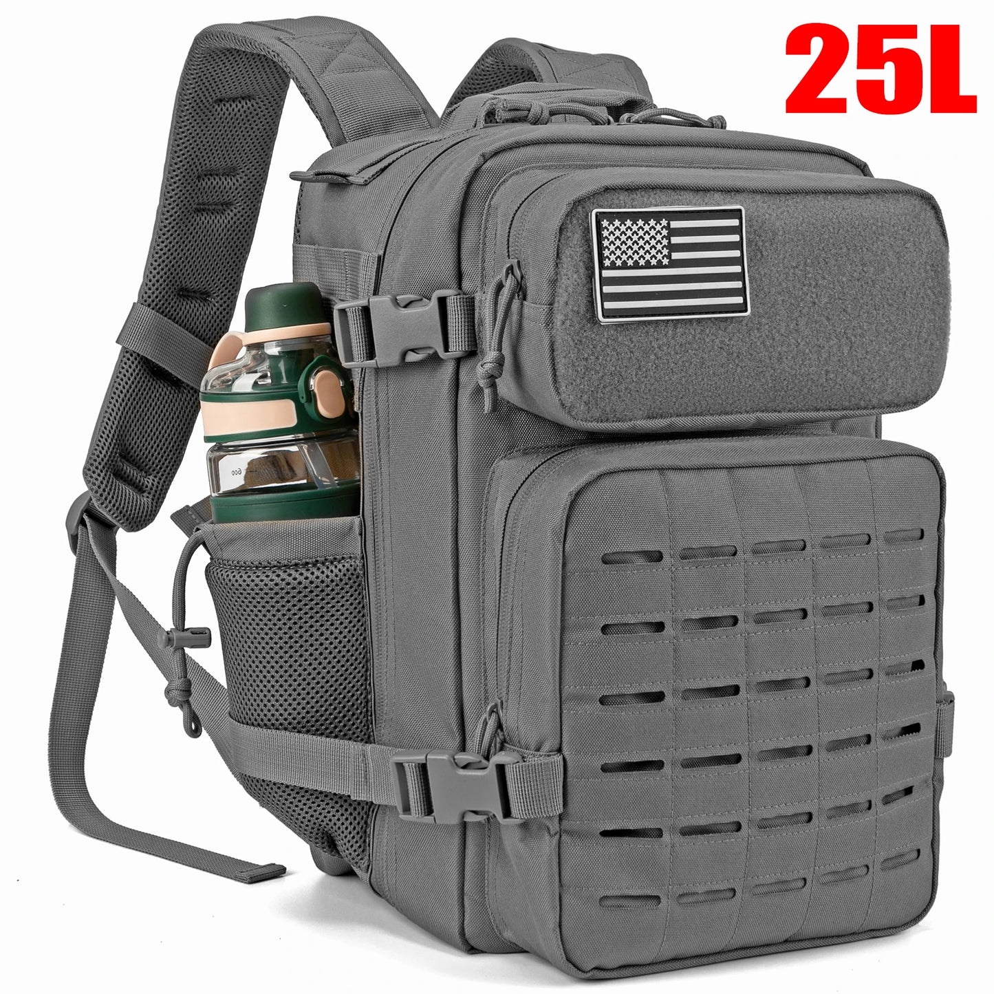 25L MOLLE Tactical Hiking Backpack with Dual Bottle Holders