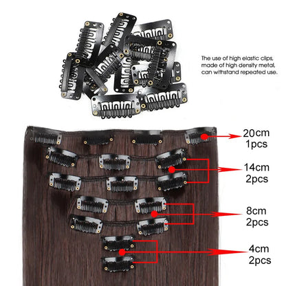 WIGSIN 24 Inch 7 Piece Straight Clip In Hair Extensions