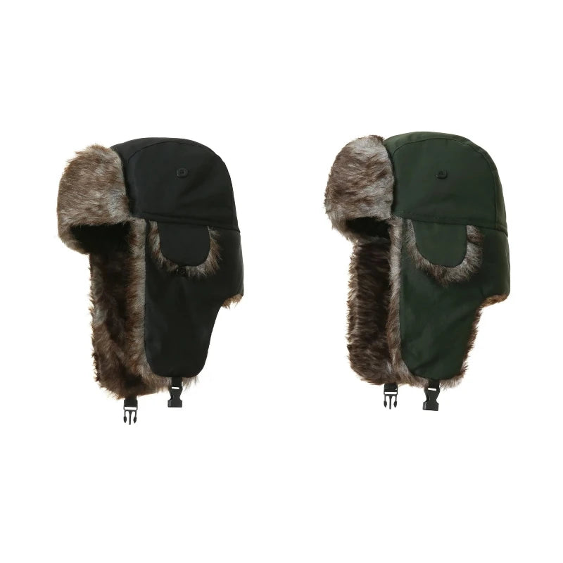 Men's Winter Russian Ushanka Trapper Hat with Ear Flaps