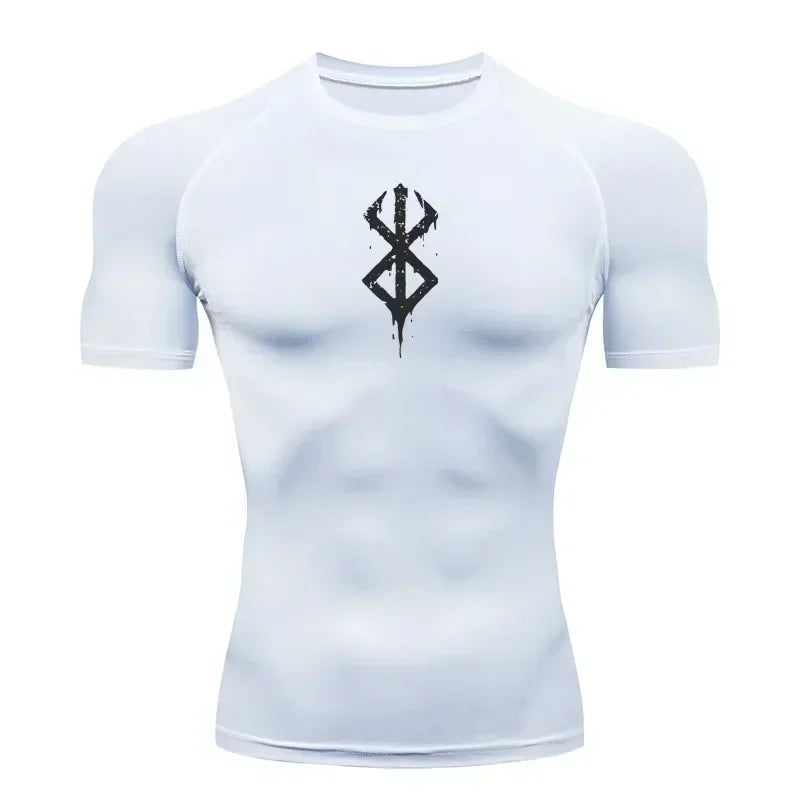 Men's Quick Dry Printed Compression Workout T Shirt
