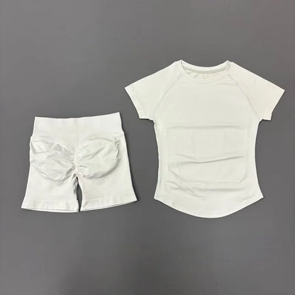2 Piece Seamless Yoga Top and Shorts Set