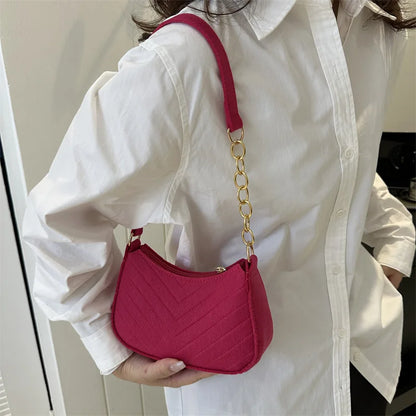 Mini Felt Crescent Shoulder Bag for Women Fashion Handbag