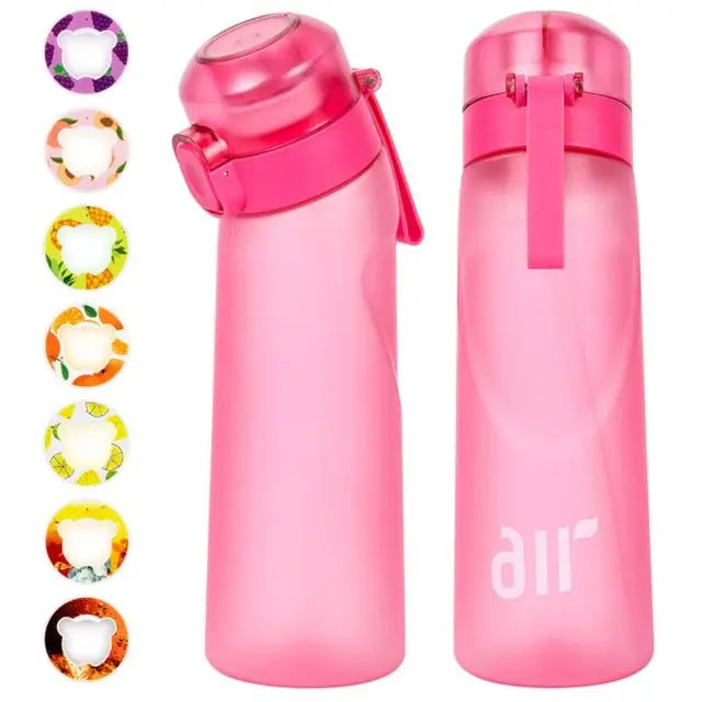 Leak Proof Sports Water Bottle with Straw and Flavor Pod