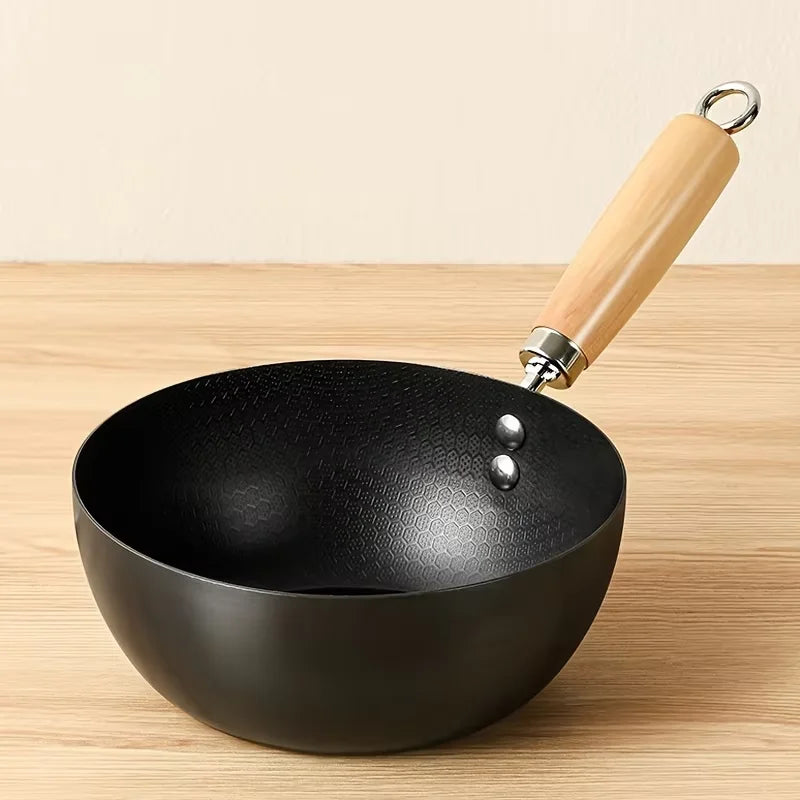 Uncoated Flat Bottom Iron Wok for Stir Fry Cooking
