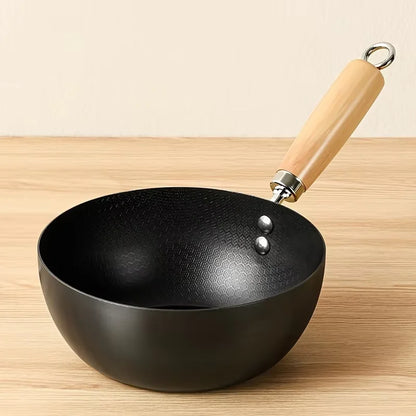 Uncoated Flat Bottom Iron Wok for Stir Fry Cooking