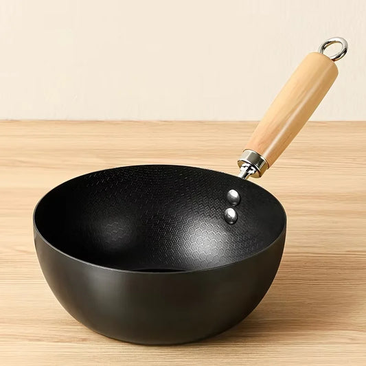 Uncoated Flat Bottom Iron Wok for Stir Fry Cooking