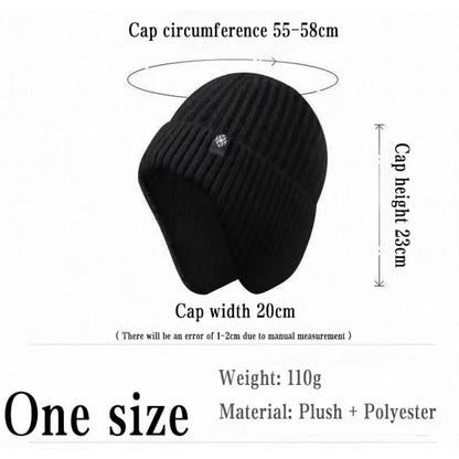 Men's Faux Fur Lined Winter Peaked Hat with Ear Protection