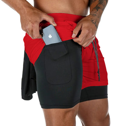 Men's Camo 2 in 1 Quick Dry Running Shorts